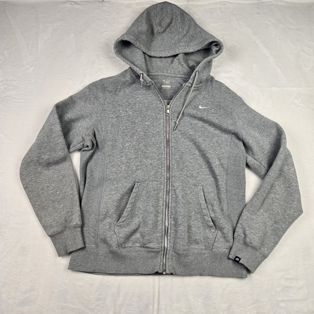 Vintage Nike The Athletic Department Gray Heather‎ Jacket Large Hooded Zipper